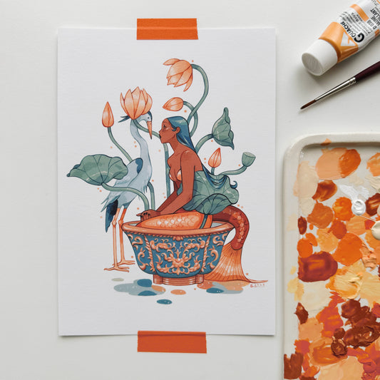 Lotus Mermaid // A5 PRINT
