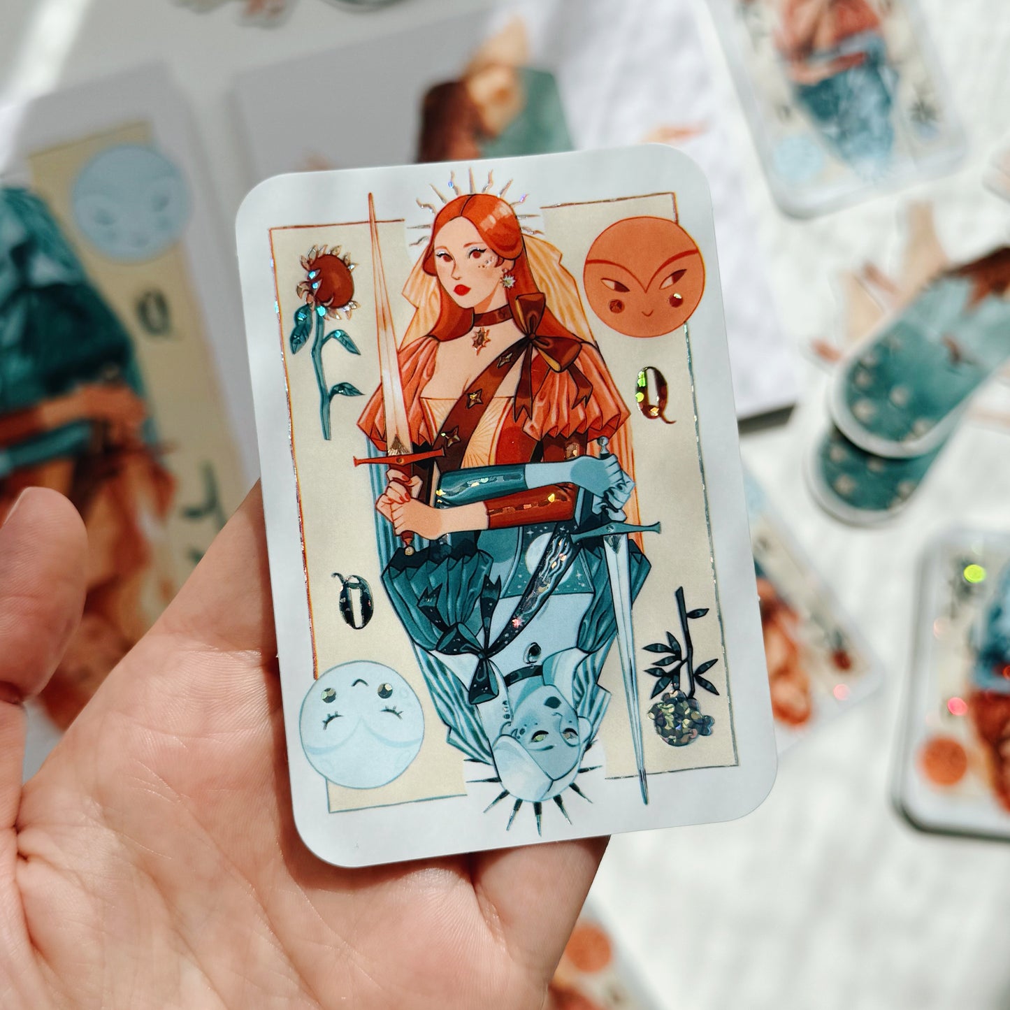 Moon & Sun // Glittery Sticker