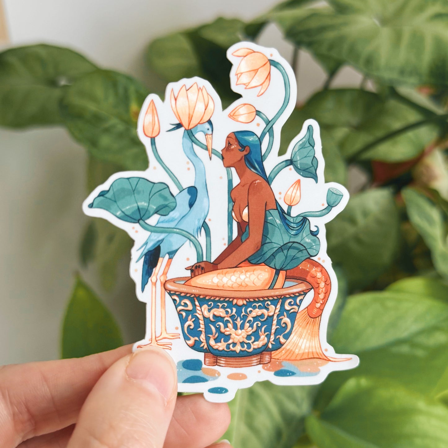 Lotus Mermaid // Mirror Sticker