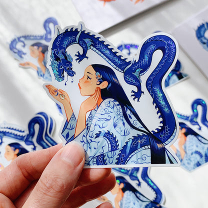 Dragon #1 // Glittery Sticker