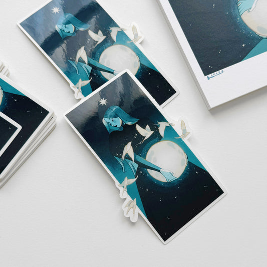 Moon Girl // Transparent Sticker