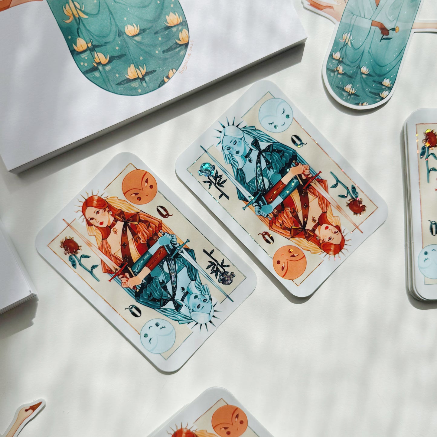 Moon & Sun // Glittery Sticker