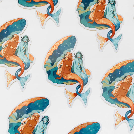 Mermaids // Glittery Sticker